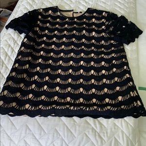 Lined crochet type Black Kate Spade Top